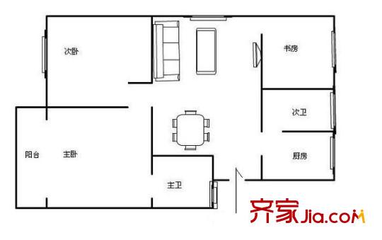 慶隆苑 3室 戶型圖