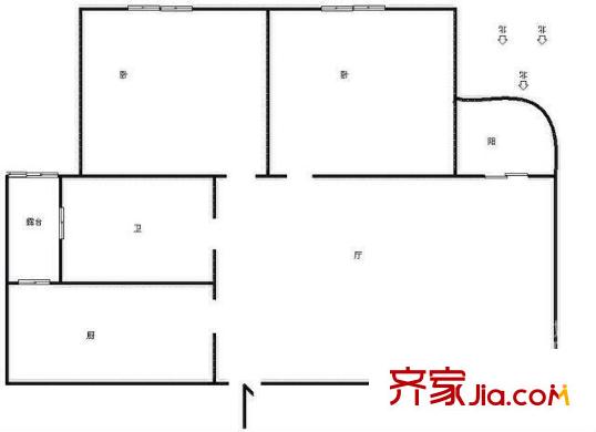 東方麗都花苑 3室 戶型圖