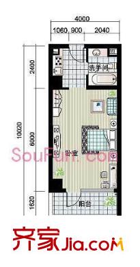 東海未名園戶型圖1室 戶型圖 1室1衛(wèi)1廚