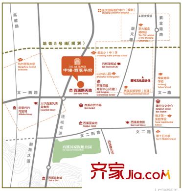 西溪華府交通圖中海項目規(guī)劃地圖