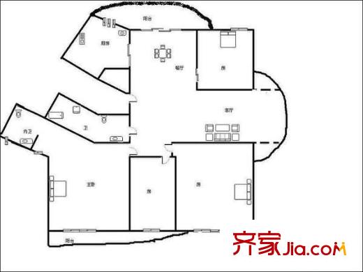 碧水豪園 4室 戶型圖