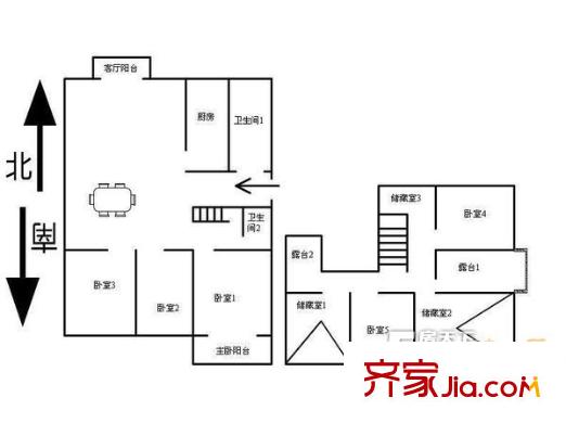 萬家花園欣和苑戶型圖5室 戶型圖 5室2廳2衛(wèi)1廚