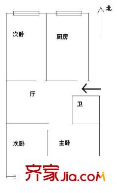 星河明苑戶型圖3室 戶型圖 3室1廳1衛(wèi)1廚
