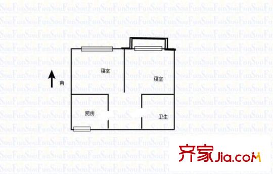 新安天苑 2室 戶型圖