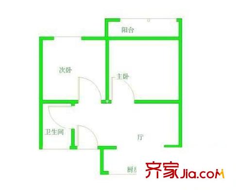 皮市巷 2室 戶(hù)型圖