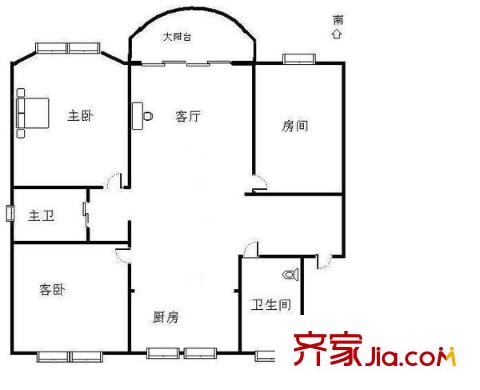 潤達(dá)花園戶型圖3室 戶型圖 3室1廳2衛(wèi)1廚