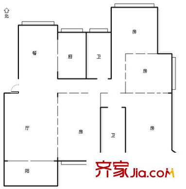 良渚文化村白鷺郡北戶型圖4室 戶型圖 4室2廳2衛(wèi)1廚