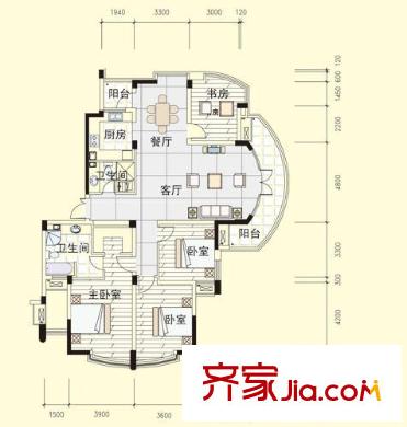 風(fēng)華苑戶型圖戶型圖 4室2廳2衛(wèi)1廚