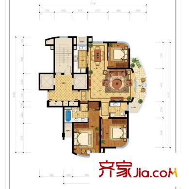 錦蘭公寓戶型圖3室 戶型圖 3室2廳2衛(wèi)1廚