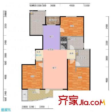 錦蘭公寓 3室 戶(hù)型圖