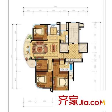 錦蘭公寓戶型圖4室 戶型圖 4室2廳2衛(wèi)1廚
