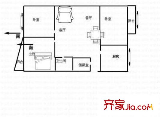 大都文苑風(fēng)情 3室 戶型圖