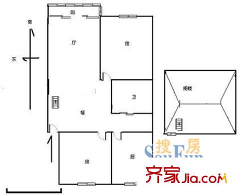 三里新城桂苑戶型圖3室 戶型圖 2室2廳1衛(wèi)1廚
