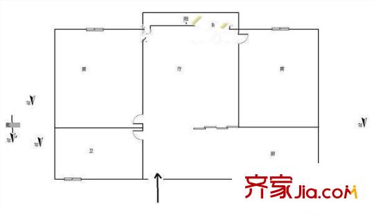 三里新城桂苑 2室 戶型圖