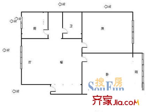 三里新城桂苑戶型圖2室 戶型圖 2室2廳1衛(wèi)1廚