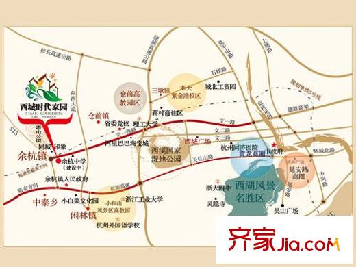 西城時(shí)代家園交通圖區(qū)域圖