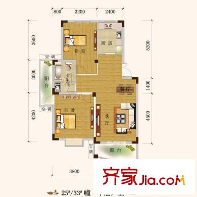 西城時(shí)代家園戶型圖a1戶型圖 2室2廳1衛(wèi)1廚