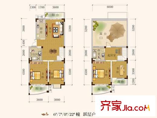 西城時(shí)代家園戶型圖ay4戶型圖 4室3廳3衛(wèi)1廚