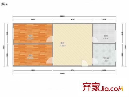 慶隆苑 2室 戶型圖