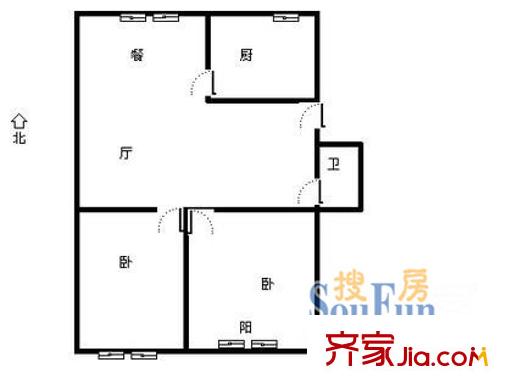 南肖埠景和苑戶型圖2室 戶型圖 2室2廳1衛(wèi)1廚