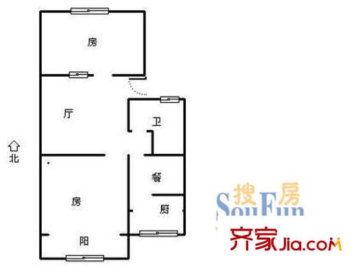 景芳四區(qū)戶型圖2室 戶型圖 2室1廳1衛(wèi)1廚