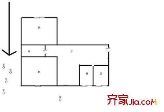 景芳四區(qū)戶型圖2室 戶型圖 2室1廳1衛(wèi)1廚