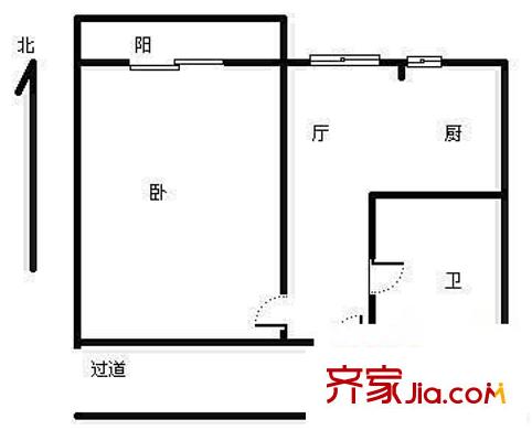 黃龍雅苑 1室 戶型圖