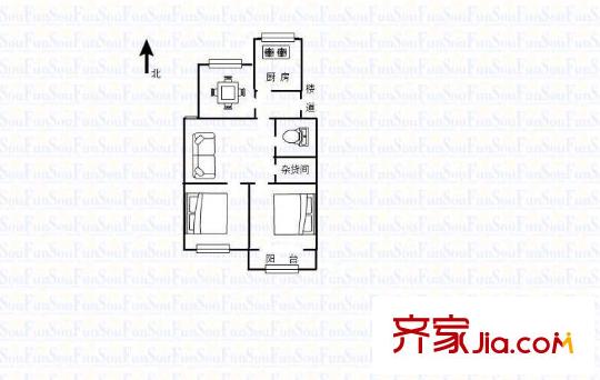 錦繡新村 2室 戶型圖