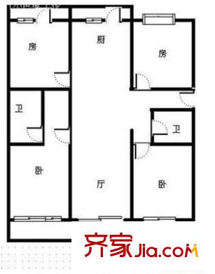 白馬公寓 4室 戶型圖