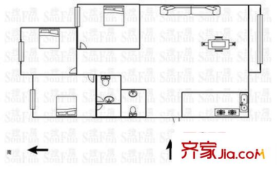 白馬公寓戶型圖5室 戶型圖 5室2廳3衛(wèi)1廚