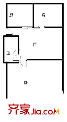 九蓮新村 1室 戶型圖