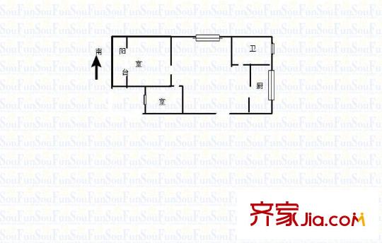 九蓮新村 2室 戶型圖