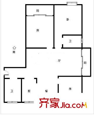 南肖埠御景苑戶型圖3室 戶型圖 3室2廳2衛(wèi)1廚