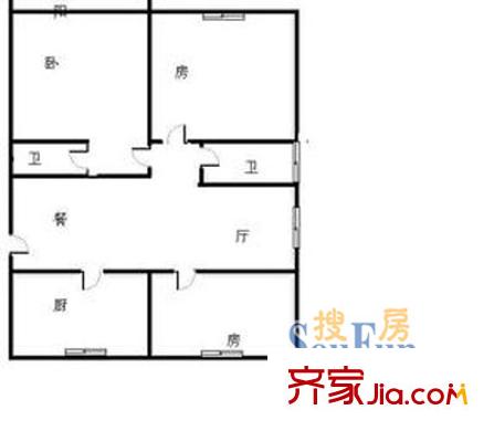 南肖埠御景苑戶型圖3室 戶型圖 3室2廳2衛(wèi)1廚