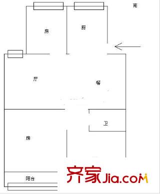 南肖埠御景苑戶型圖3室 戶型圖 3室2廳1衛(wèi)1廚