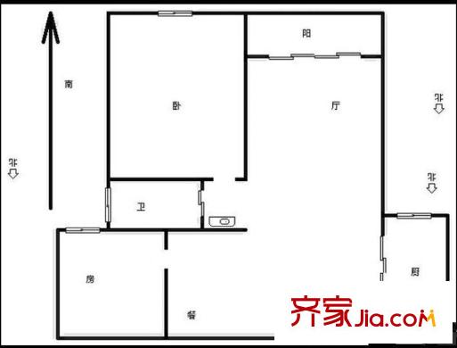 新安天苑 2室 戶型圖