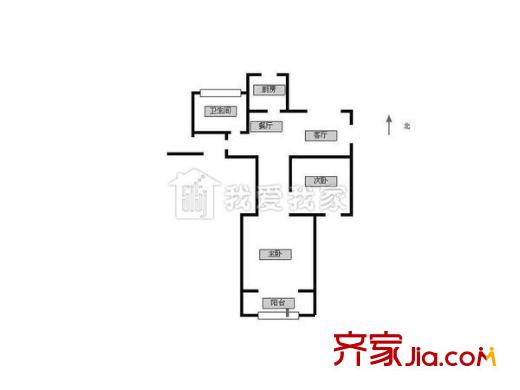 新安天苑戶型圖2 室戶型圖 2室2廳1衛(wèi)1廚