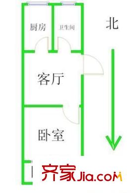 米市巷小區(qū) 1室 戶型圖