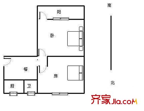 采荷玉荷戶型圖2室 戶型圖 2室1廳1衛(wèi)1廚