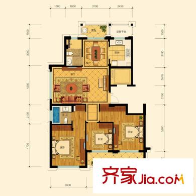 曙光之城戶型圖L偶數(shù)層戶型 3室2廳2衛(wèi)1廚