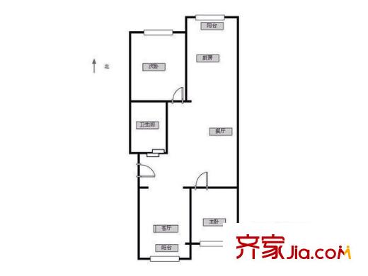 皮市巷 3室 戶(hù)型圖