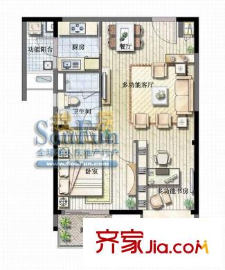 凱德視界戶型圖1室 戶型圖 1室2廳1衛(wèi)1廚