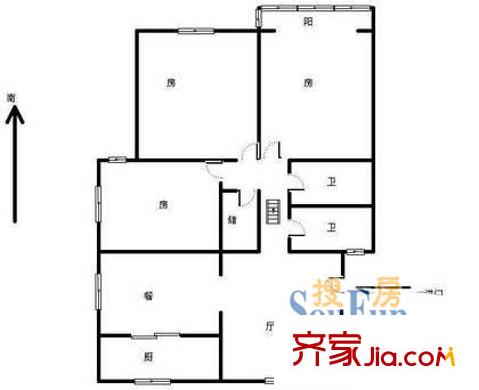 三里新城桂苑戶型圖3室 戶型圖 3室2廳2衛(wèi)1廚