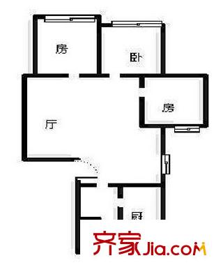 丁橋蘭苑戶型圖3室 戶型圖 3室1廳1衛(wèi)1廚