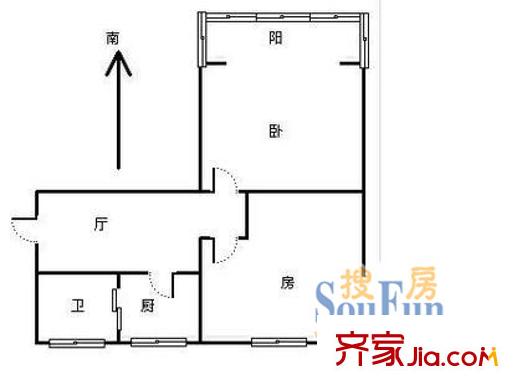 景芳四區(qū)戶型圖2室 戶型圖 2室1廳1衛(wèi)1廚