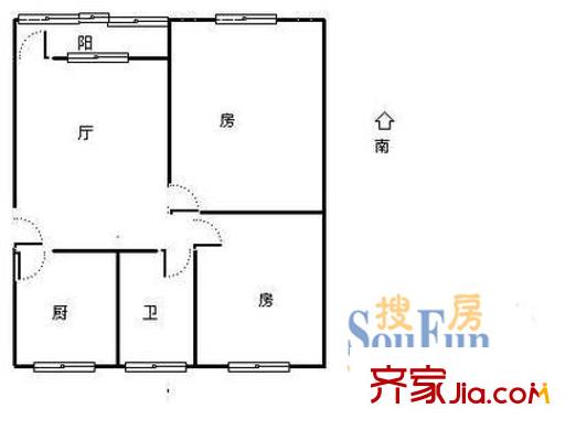 景芳四區(qū)戶型圖2室 戶型圖 2室1廳1衛(wèi)1廚