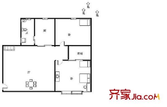 景芳四區(qū)戶型圖2室 戶型圖 2室1廳1衛(wèi)1廚