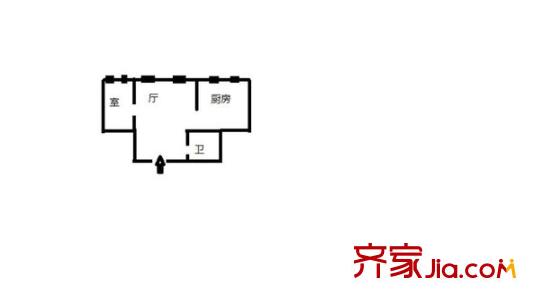 黃龍雅苑 1室 戶型圖