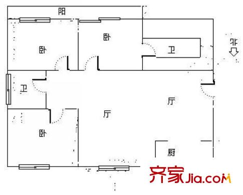 黃龍雅苑戶型圖3室 戶型圖 3室2廳2衛(wèi)1廚