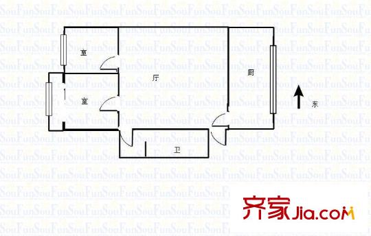 錦繡新村 2室 戶型圖